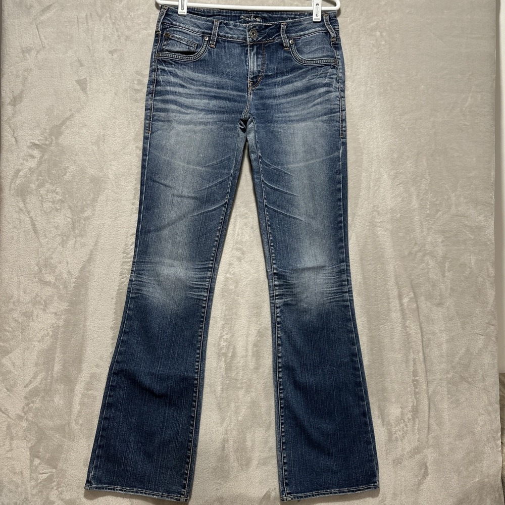 Silver Jeans Co‎ Aiko Mid Rise Bootcut Med Wash Denim Jeans L9538SAL284 Z60403